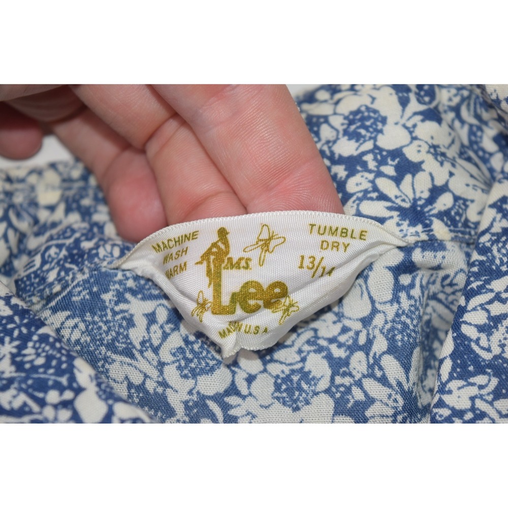Vintage Ms Lee Shirt Womens M 14 Floral Blouse Hippy Collared Button Long Sleeve - Picture 5 of 7